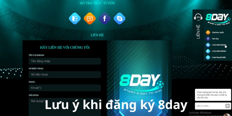 Lưu ý quan trọng khi đăng ký tại 8day mà hội viên nên nắm rõ